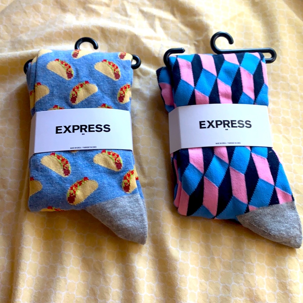 Express Men’s Socks Taco & Chevron